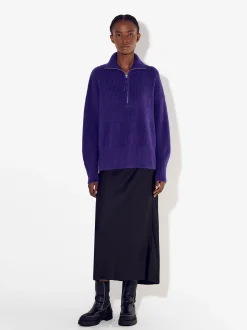 PARFOIS Strick|Tops und Shirts>Strickpullover Mit Hohem Kragen Blau