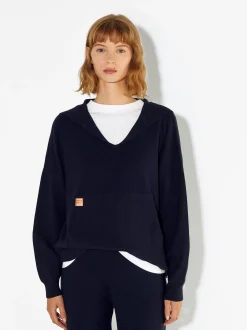 PARFOIS Lange Halsketten>Strickpullover Mit Kapuzen Marineblau