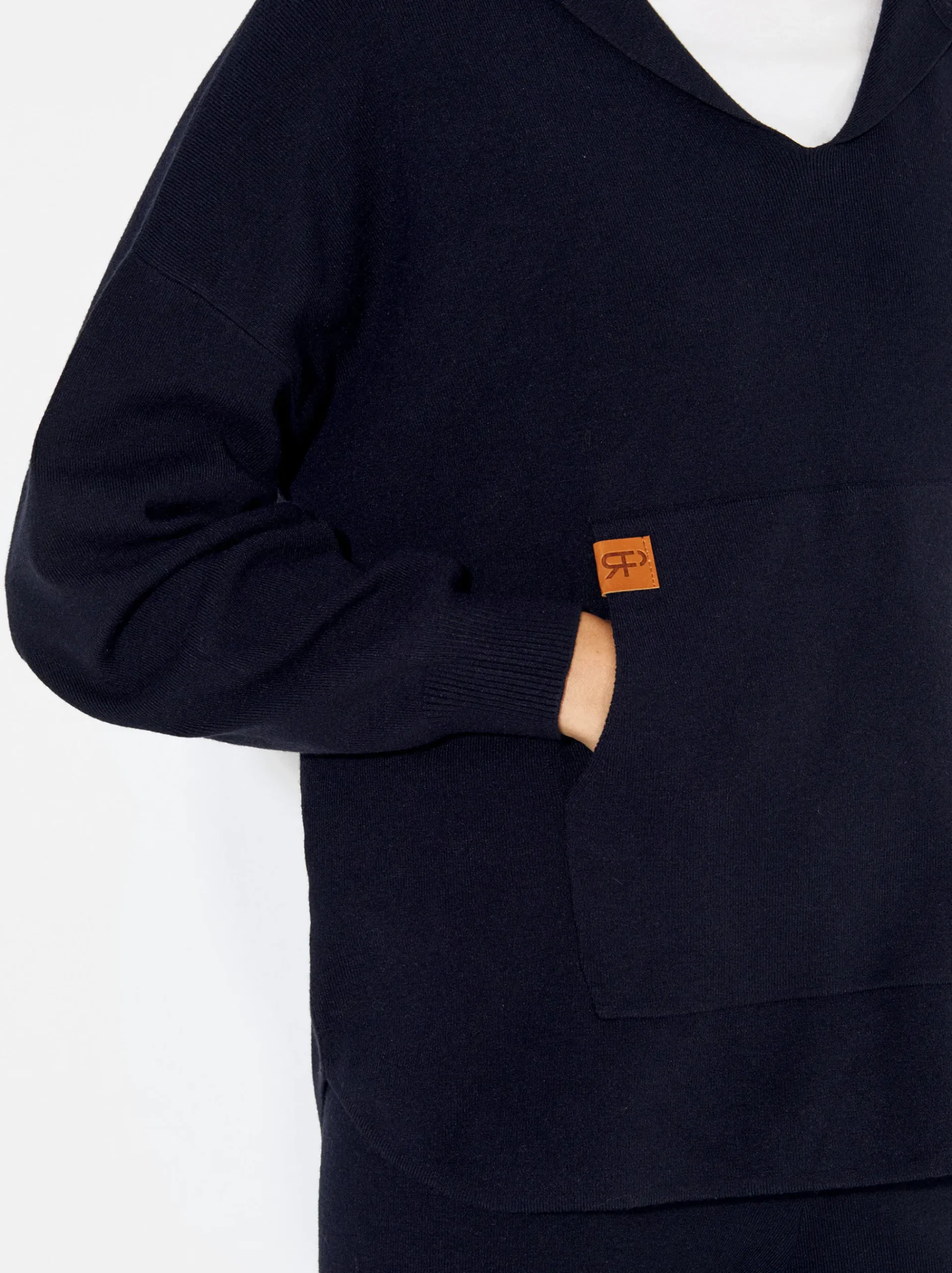 PARFOIS Lange Halsketten>Strickpullover Mit Kapuzen Marineblau