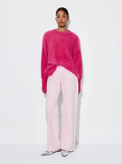 PARFOIS Tops und Shirts>Strickpullover Mit Rundausschnitt Fuchsia