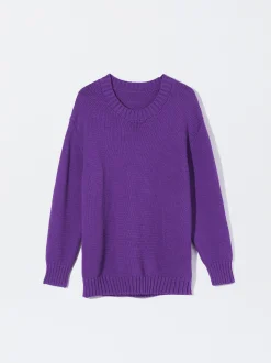 PARFOIS Tops und Shirts>Strickpullover Mit Rundausschnitt Violett