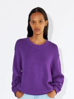 PARFOIS Tops und Shirts>Strickpullover Mit Rundausschnitt Violett