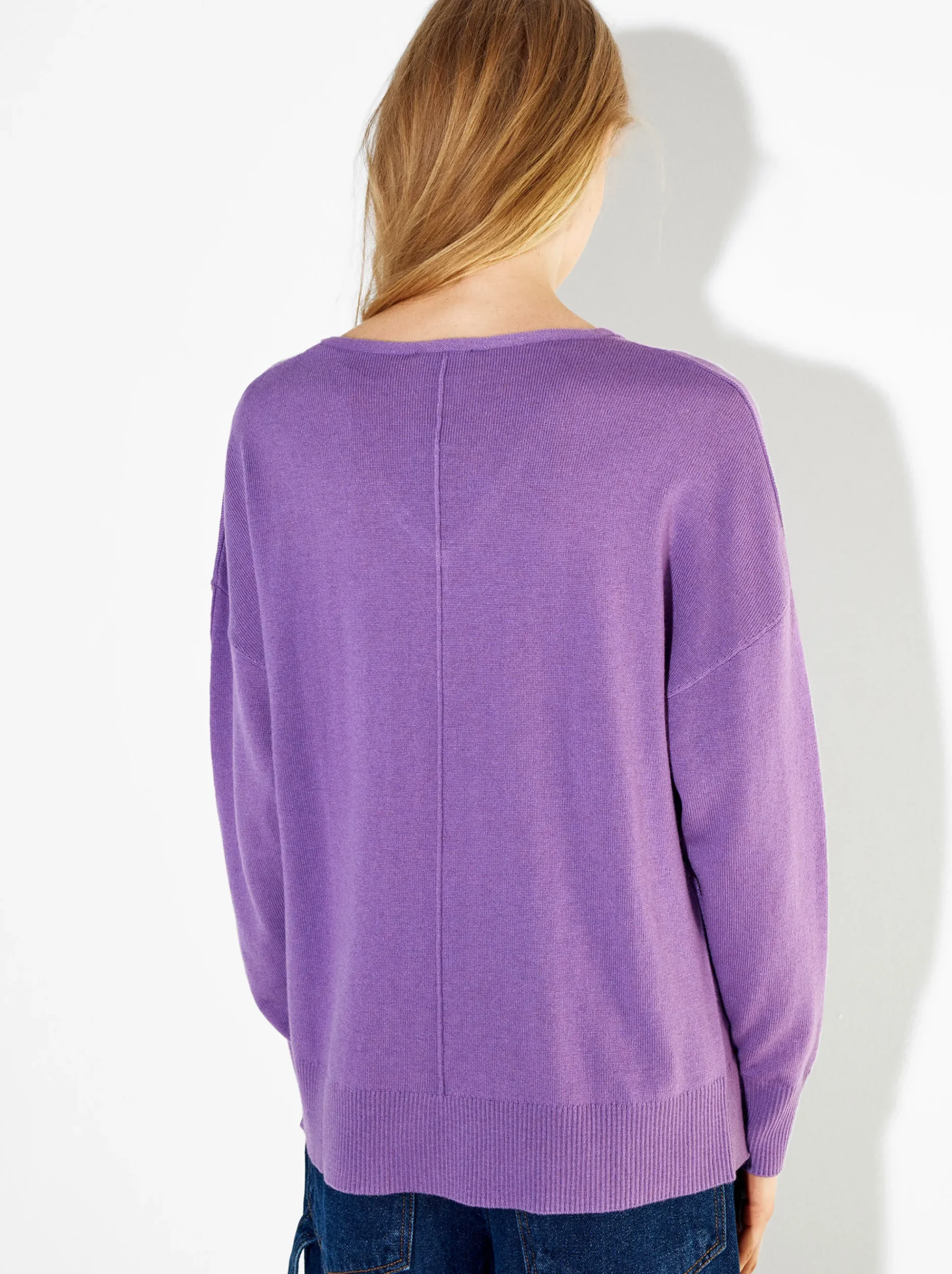 PARFOIS Lange Halsketten>Strickpullover Mit V-Ausschnitt Violett