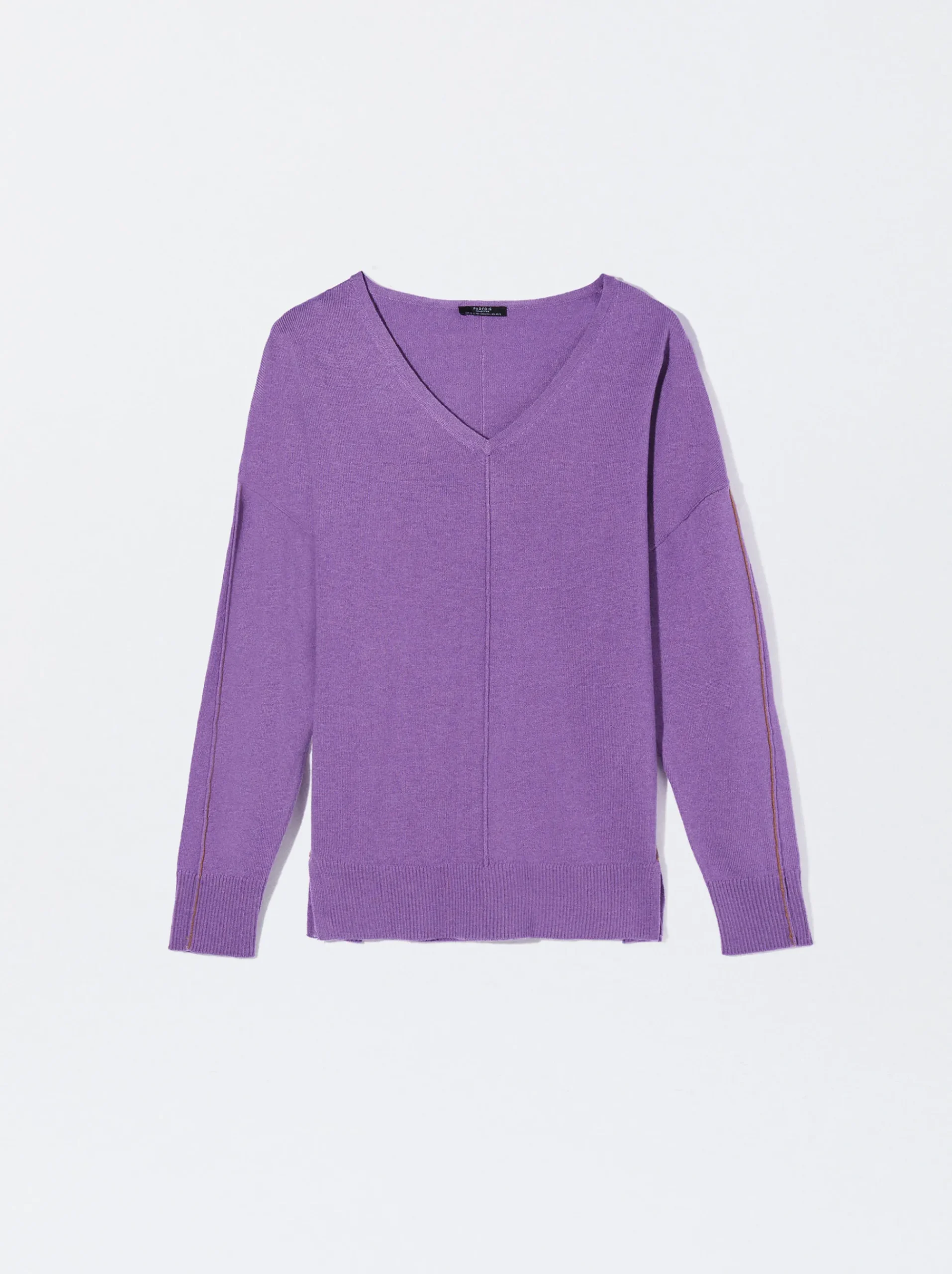 PARFOIS Lange Halsketten>Strickpullover Mit V-Ausschnitt Violett