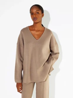 PARFOIS Strick|Pullover Und Jacke>Strickpullover Mit V-Ausschnitt Kamel