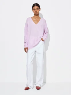 PARFOIS Tops und Shirts>Strickpullover Mit V-Ausschnitt Violett