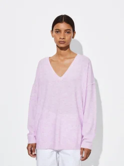 PARFOIS Tops und Shirts>Strickpullover Mit V-Ausschnitt Violett