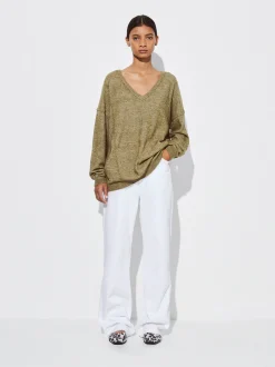 PARFOIS Tops und Shirts>Strickpullover Mit Wolle Khaki