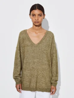PARFOIS Tops und Shirts>Strickpullover Mit Wolle Khaki