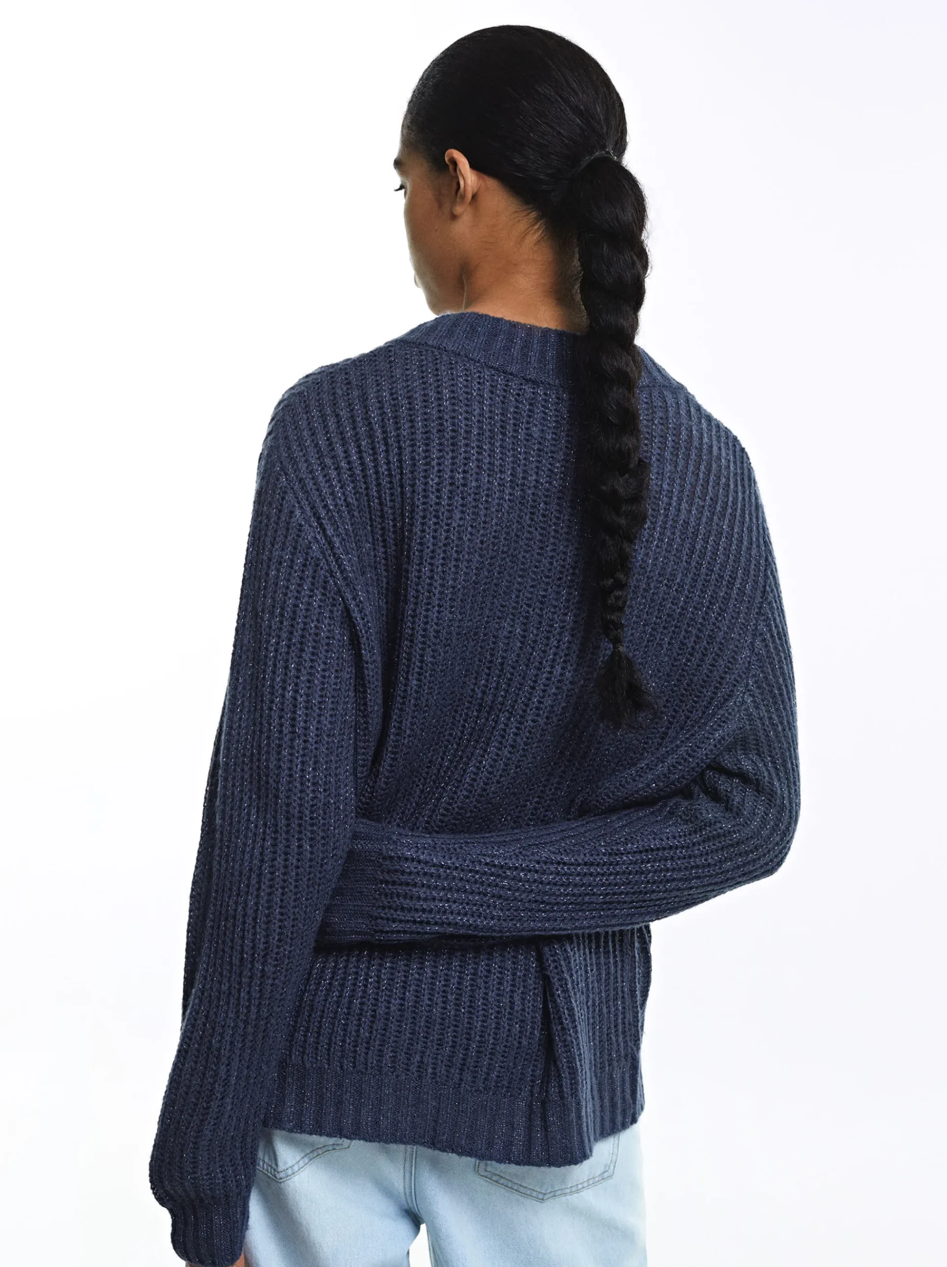 PARFOIS Lange Halsketten>Strickpullover Mit Wolle Blau