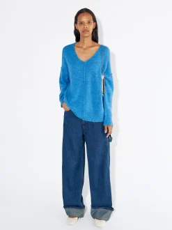 PARFOIS Basics|Hosen>Strickpullover Mit Wolle Blau