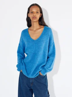 PARFOIS Basics|Hosen>Strickpullover Mit Wolle Blau