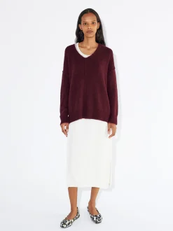PARFOIS Basics|Strick>Strickpullover Mit Wolle Bordeaux