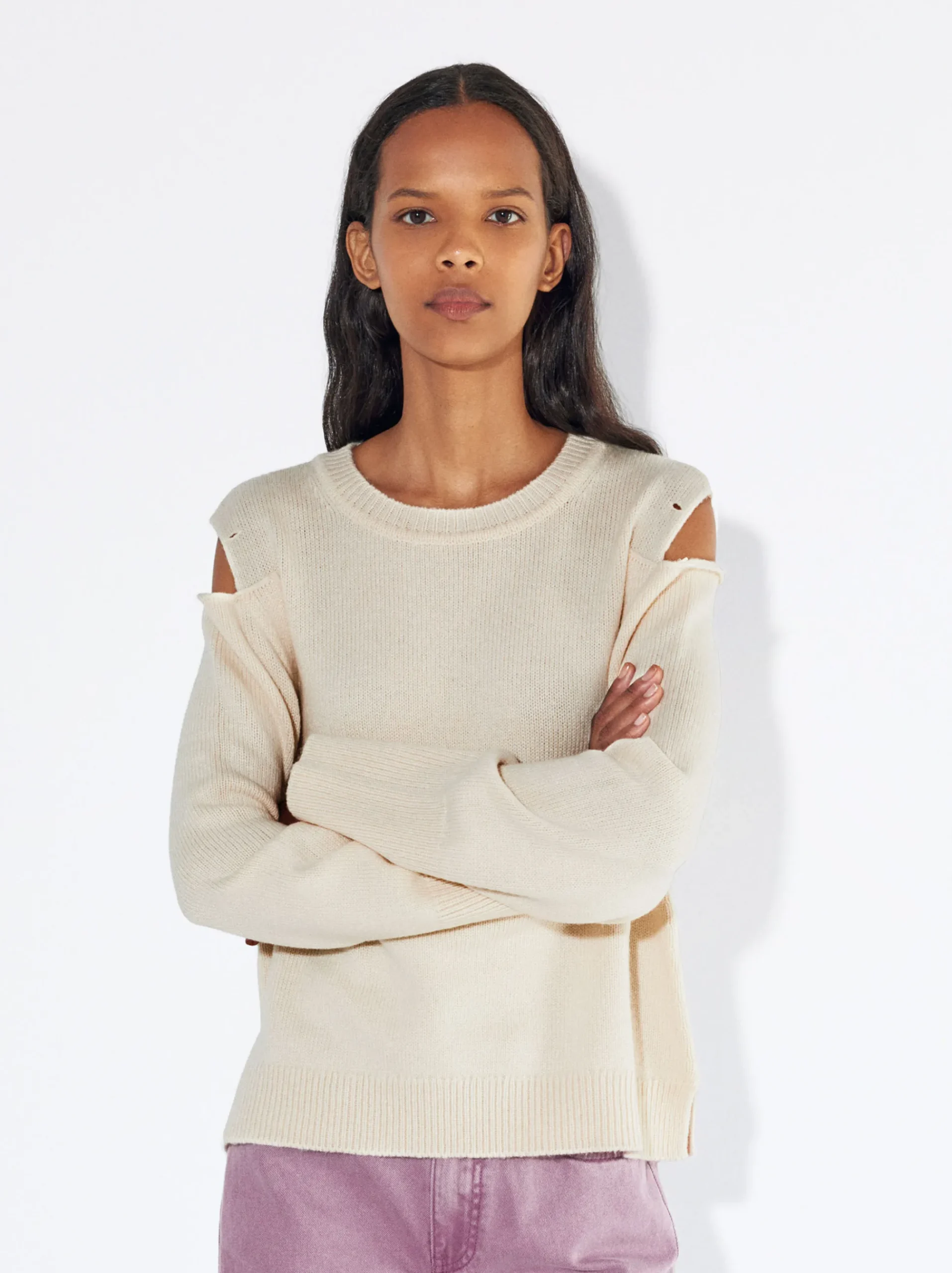 PARFOIS Lange Halsketten>Strickpullover Mit Wolle Weib
