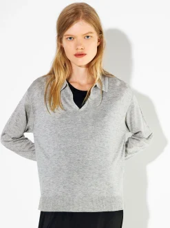 PARFOIS Strick|Pullover Und Jacke>Strickpullover Mit Wolle Grau