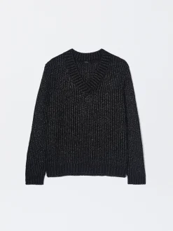 PARFOIS Lange Halsketten>Strickpullover Mit Wolle Schwarz