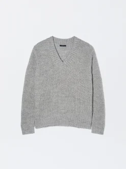PARFOIS Lange Halsketten>Strickpullover Mit Wolle Grau