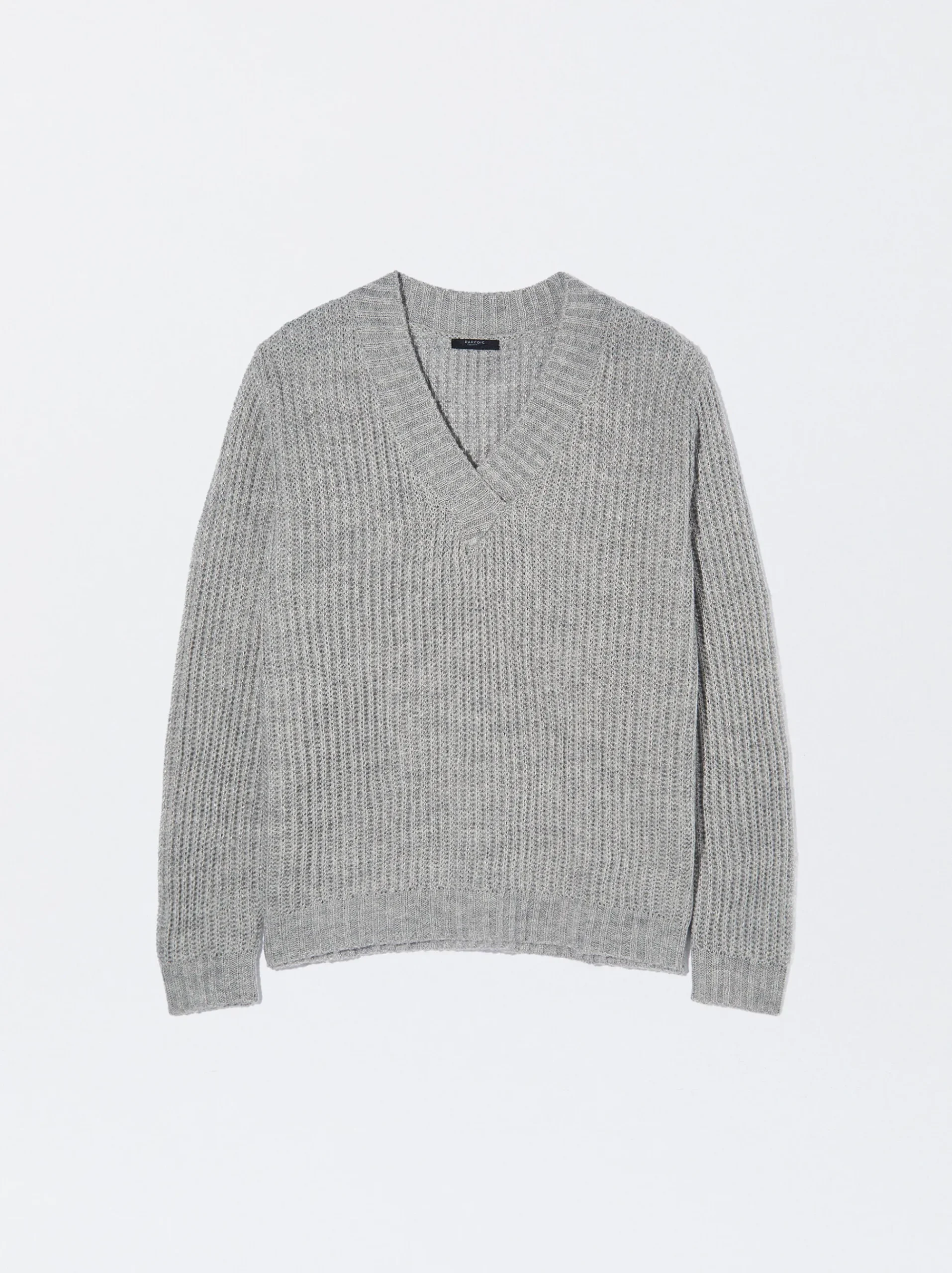 PARFOIS Lange Halsketten>Strickpullover Mit Wolle Grau