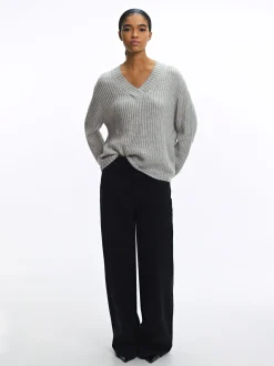 PARFOIS Lange Halsketten>Strickpullover Mit Wolle Grau
