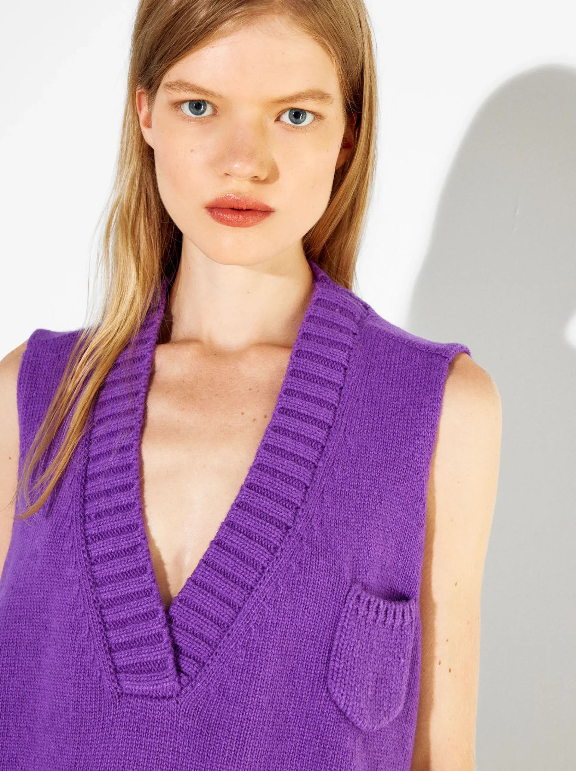 PARFOIS Röcke und Shorts>Strickweste Mit V-Ausschnitt Violett