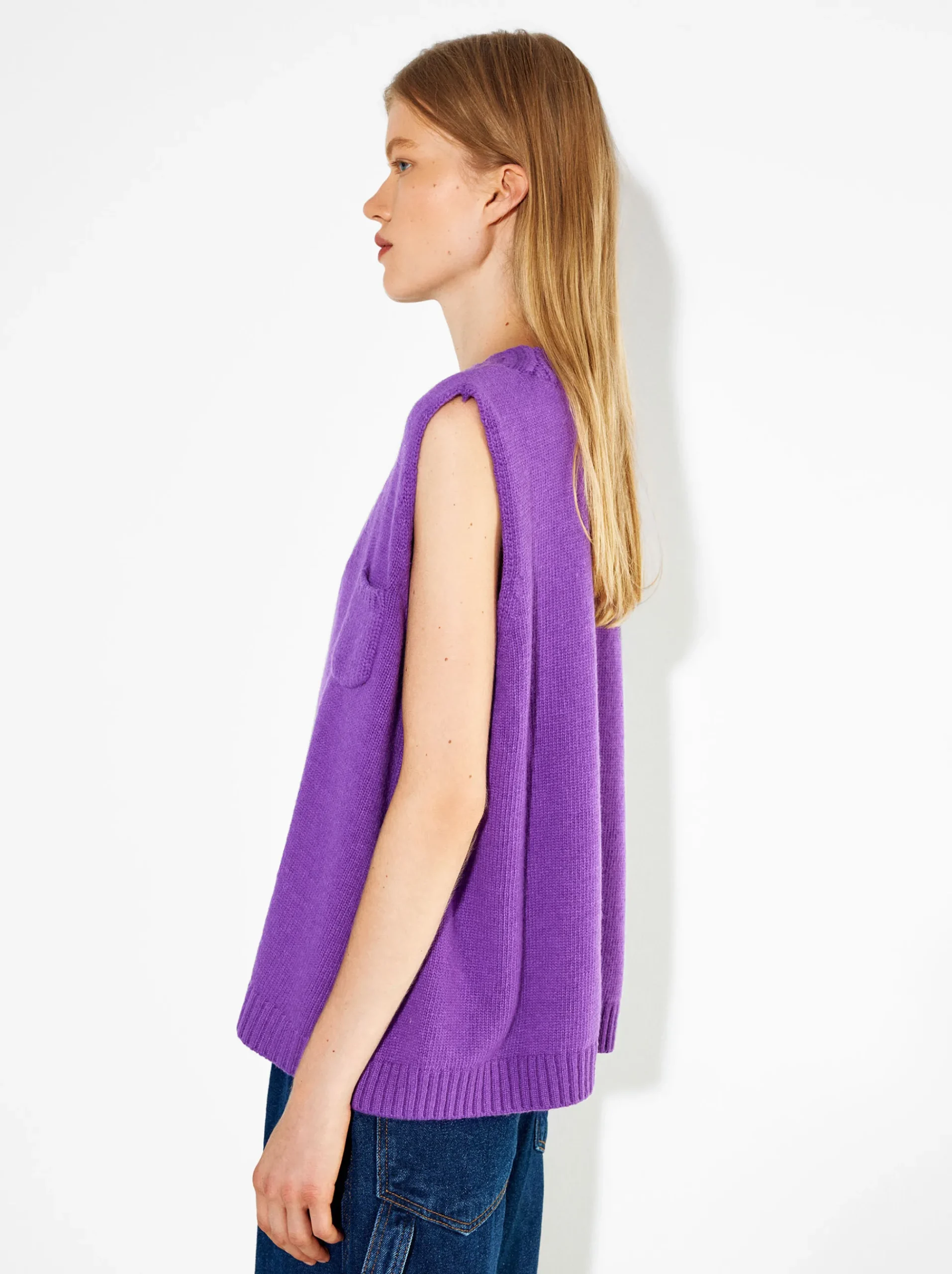 PARFOIS Röcke und Shorts>Strickweste Mit V-Ausschnitt Violett