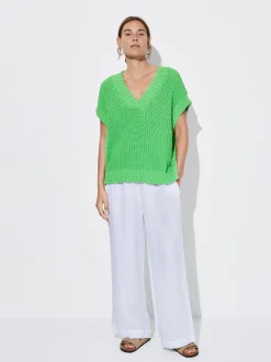PARFOIS Tops und Shirts>Strickweste Mit V-Ausschnitt Gr&uuml;n