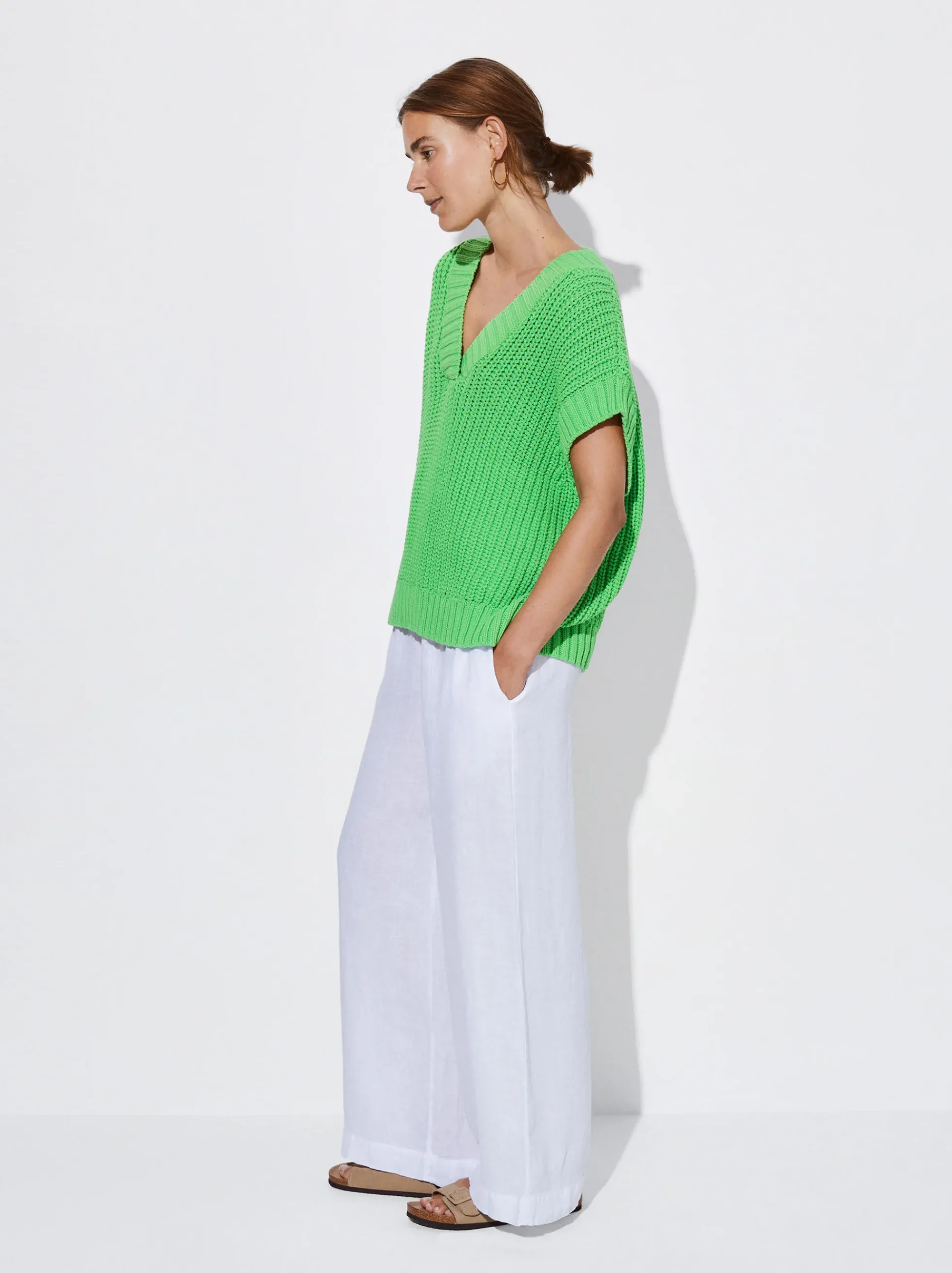 PARFOIS Tops und Shirts>Strickweste Mit V-Ausschnitt Grün