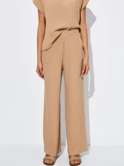 PARFOIS Lange Halsketten>Strukturierte Hose Aus Baumwolle Braun