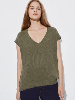 PARFOIS Tops und Shirts>Top Aus Baumwolle Khaki