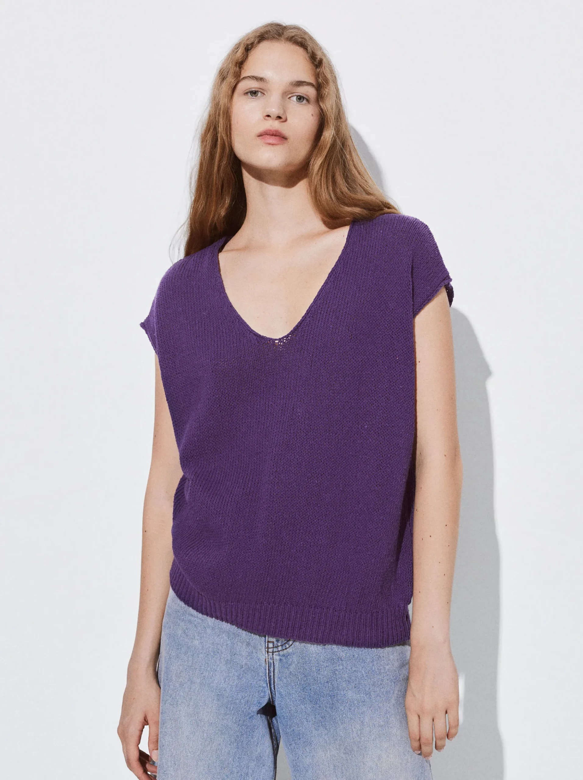 PARFOIS Tops und Shirts>Top Aus Baumwolle Violett