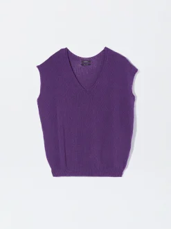PARFOIS Tops und Shirts>Top Aus Baumwolle Violett