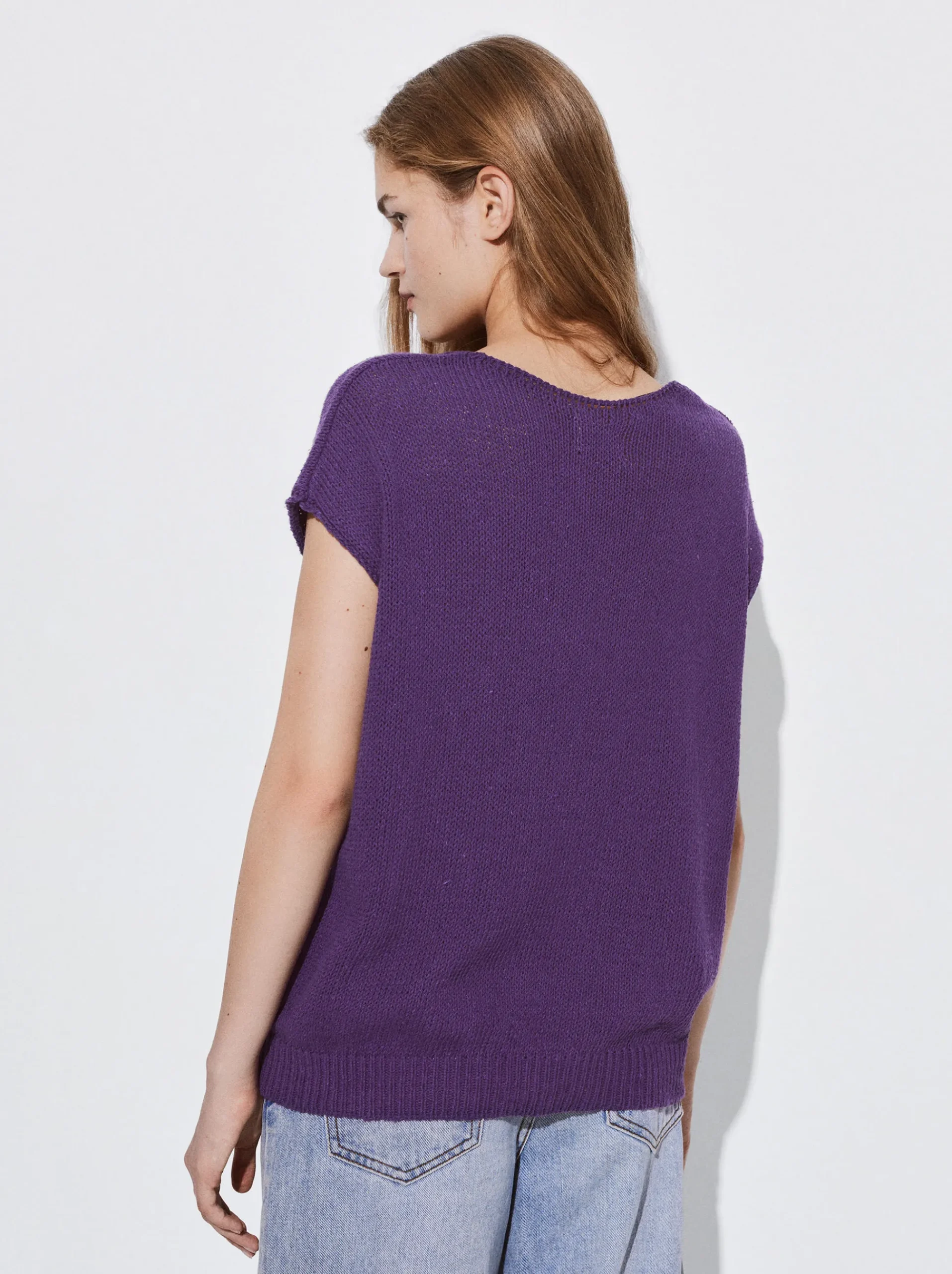 PARFOIS Tops und Shirts>Top Aus Baumwolle Violett