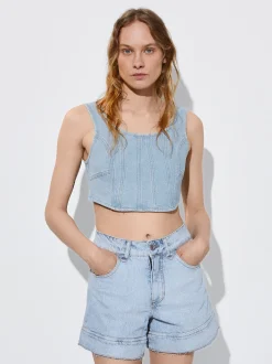 PARFOIS Schultertaschen>Top Aus Denim Silber