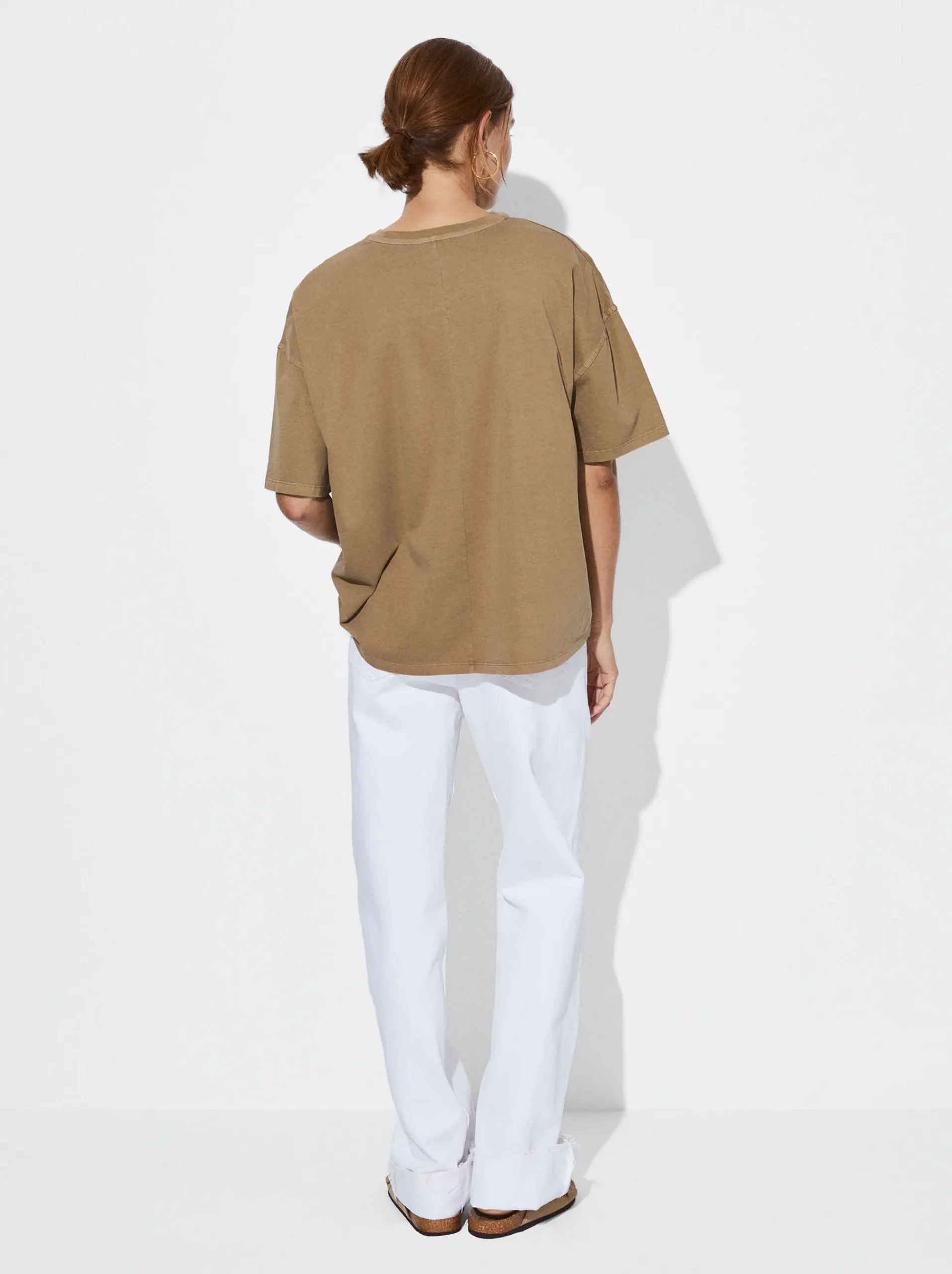 PARFOIS Basics|Strick>T-Shirt Aus Baumwolle Mit Tasche Braun