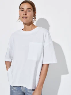 PARFOIS Lange Halsketten>T-Shirt Aus Baumwolle Mit Tasche Weib