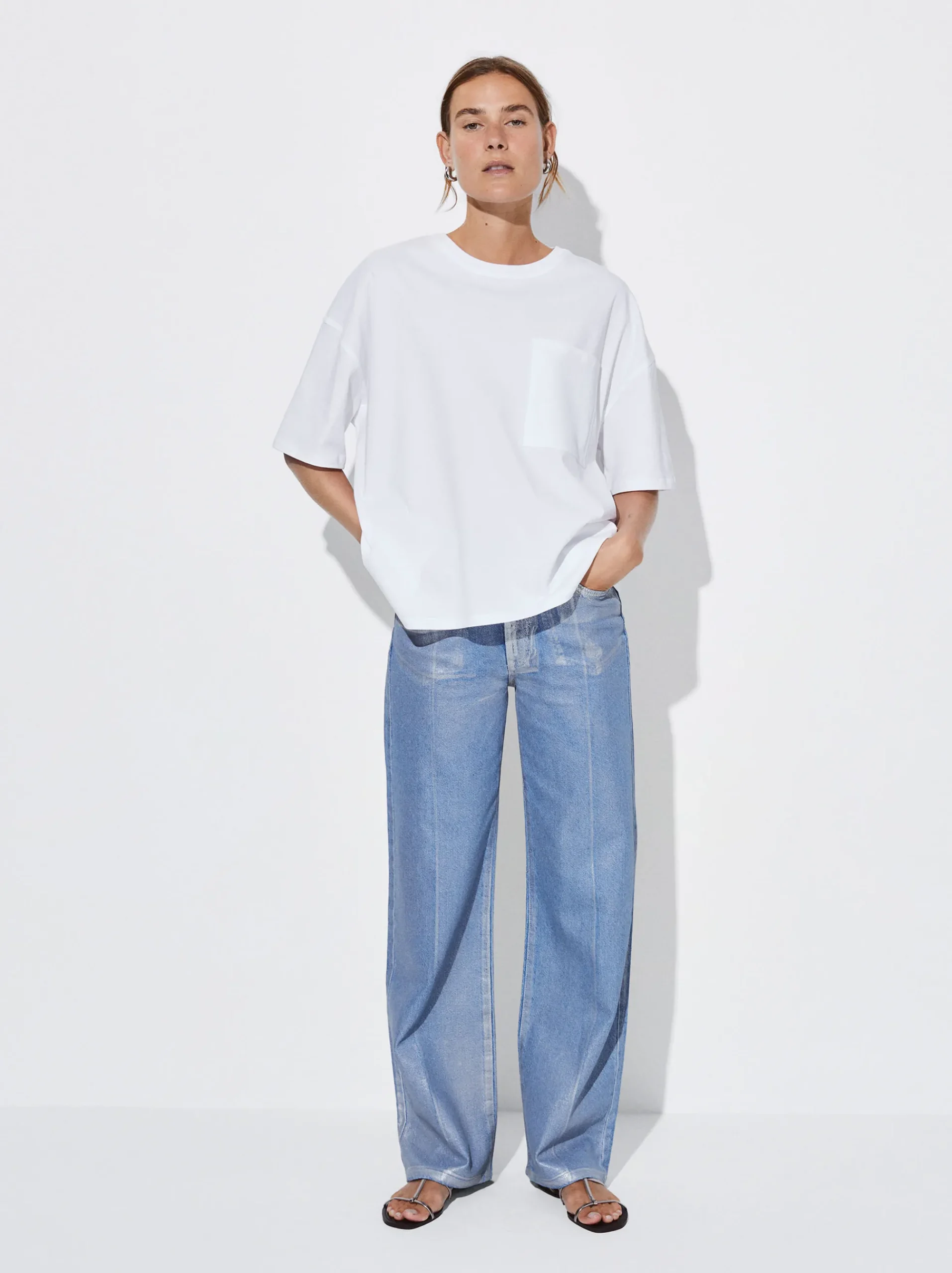 PARFOIS Lange Halsketten>T-Shirt Aus Baumwolle Mit Tasche Weib
