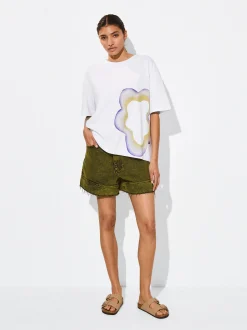 PARFOIS Kleider>T-Shirt Aus Baumwolle Mit Print Mehrfarbig