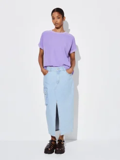 PARFOIS Kleider>T-Shirt Aus Lyocell Violett
