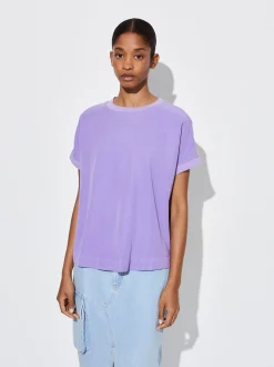 PARFOIS Kleider>T-Shirt Aus Lyocell Violett