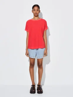 PARFOIS Kleider>T-Shirt Aus Lyocell Rot