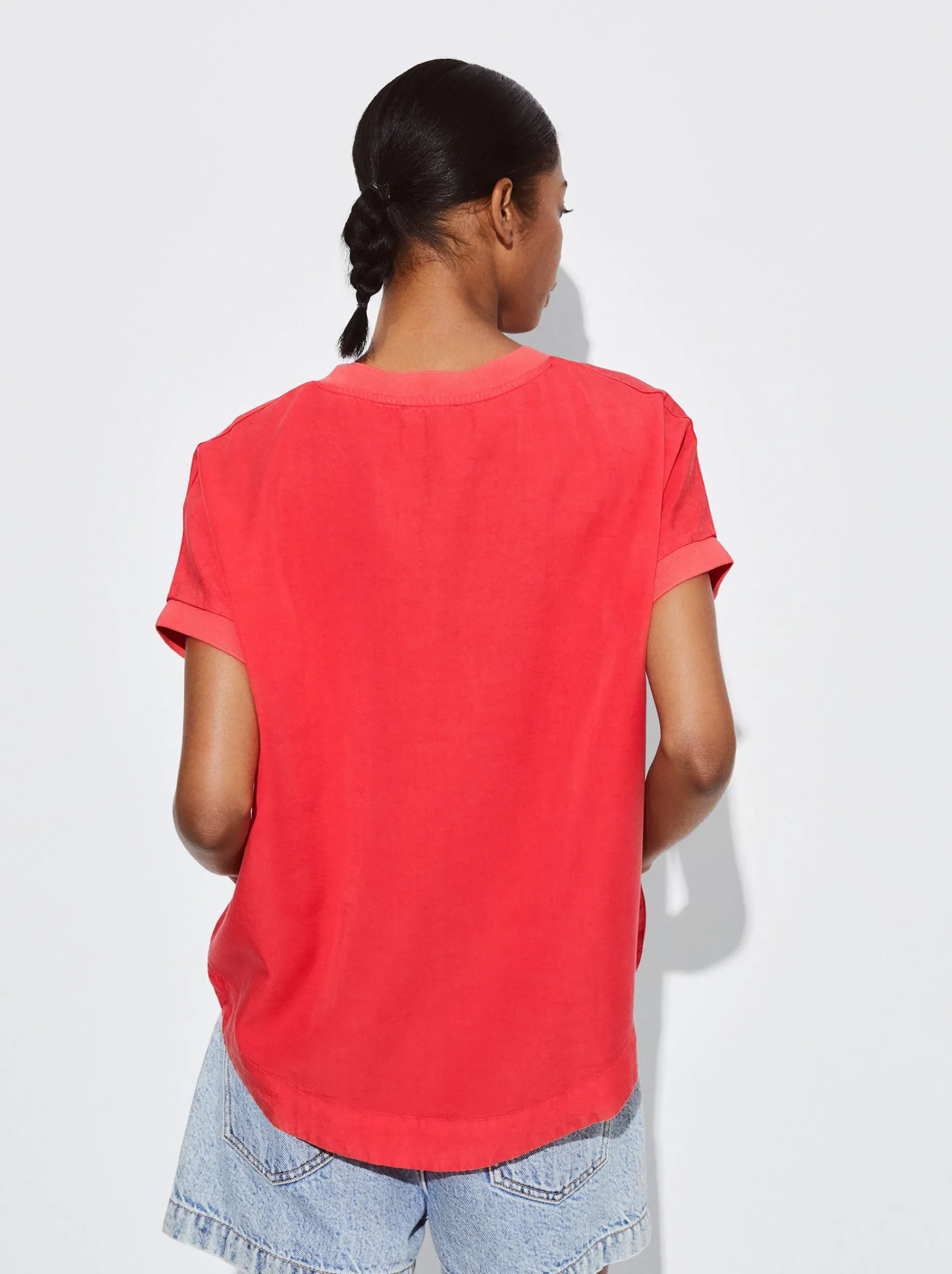 PARFOIS Kleider>T-Shirt Aus Lyocell Rot