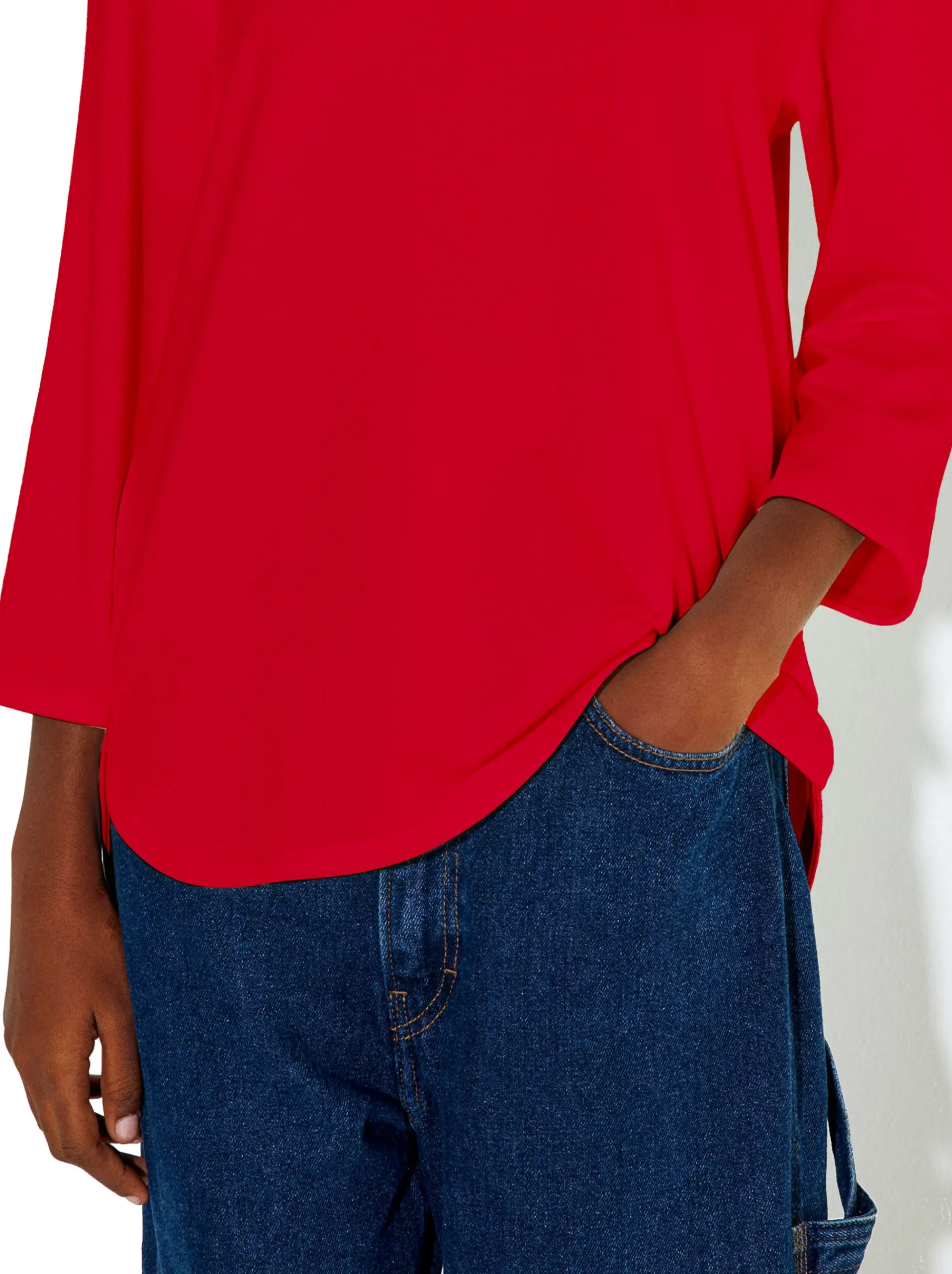 PARFOIS Schultertaschen>T-Shirt Mit Rundausschnitt Rot