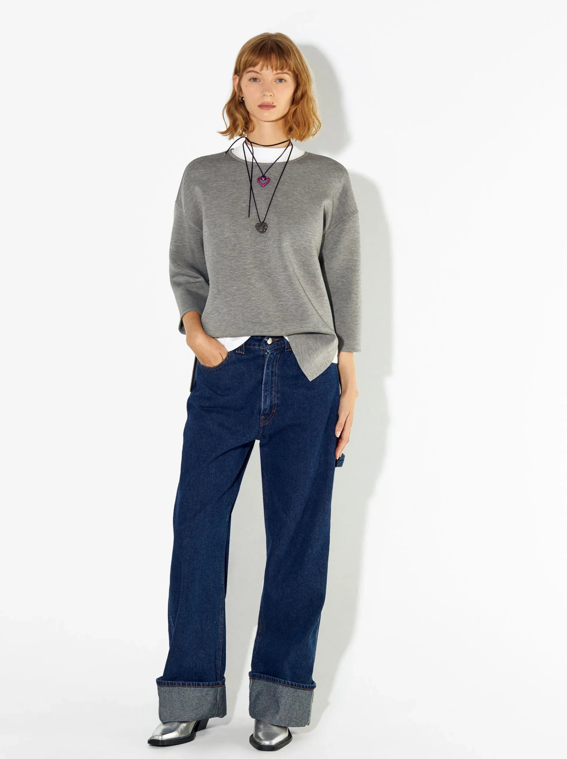 PARFOIS Strick|Pullover Und Jacke>T-Shirt Mit Rundausschnitt Grau