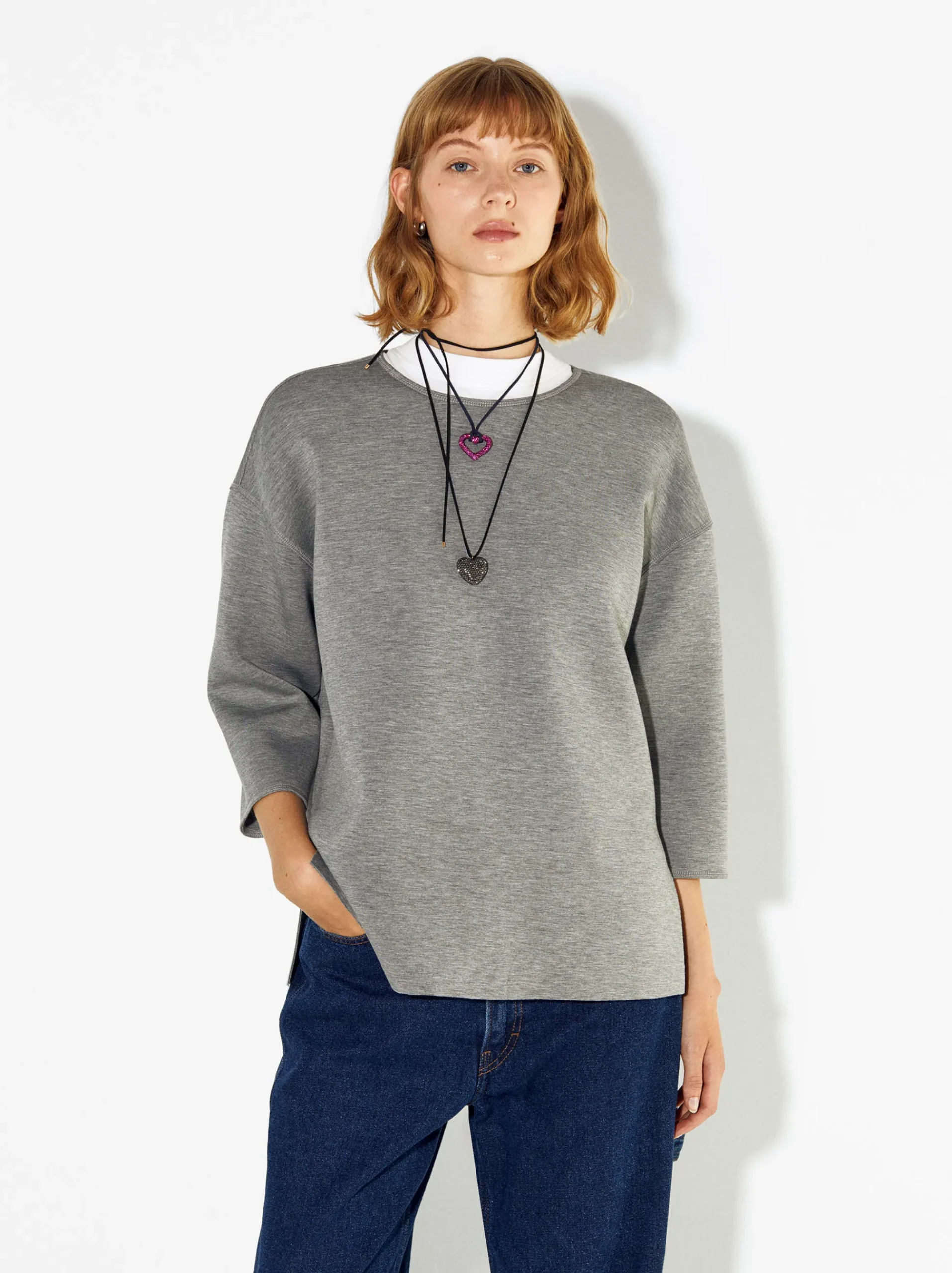 PARFOIS Strick|Pullover Und Jacke>T-Shirt Mit Rundausschnitt Grau