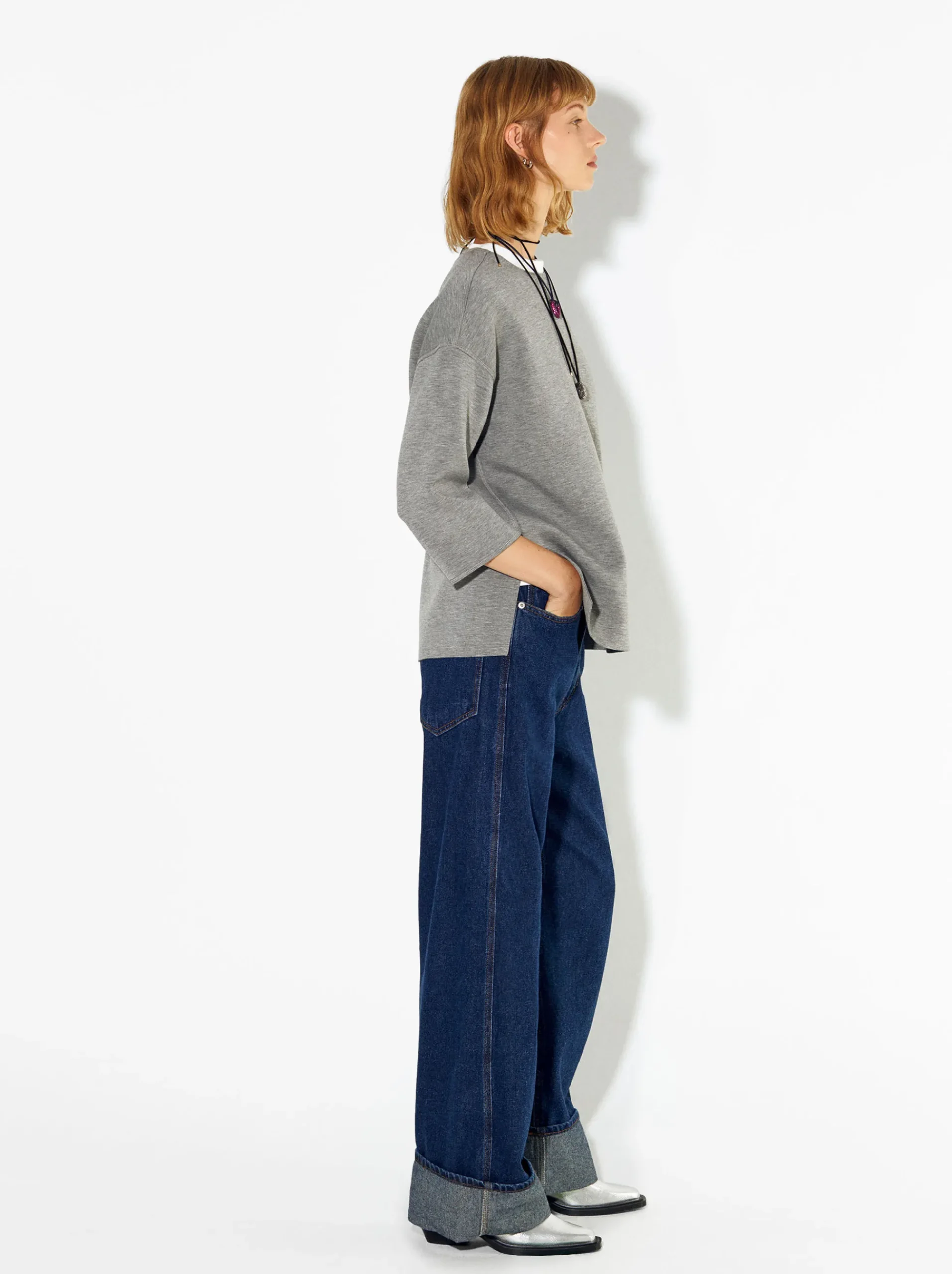 PARFOIS Strick|Pullover Und Jacke>T-Shirt Mit Rundausschnitt Grau