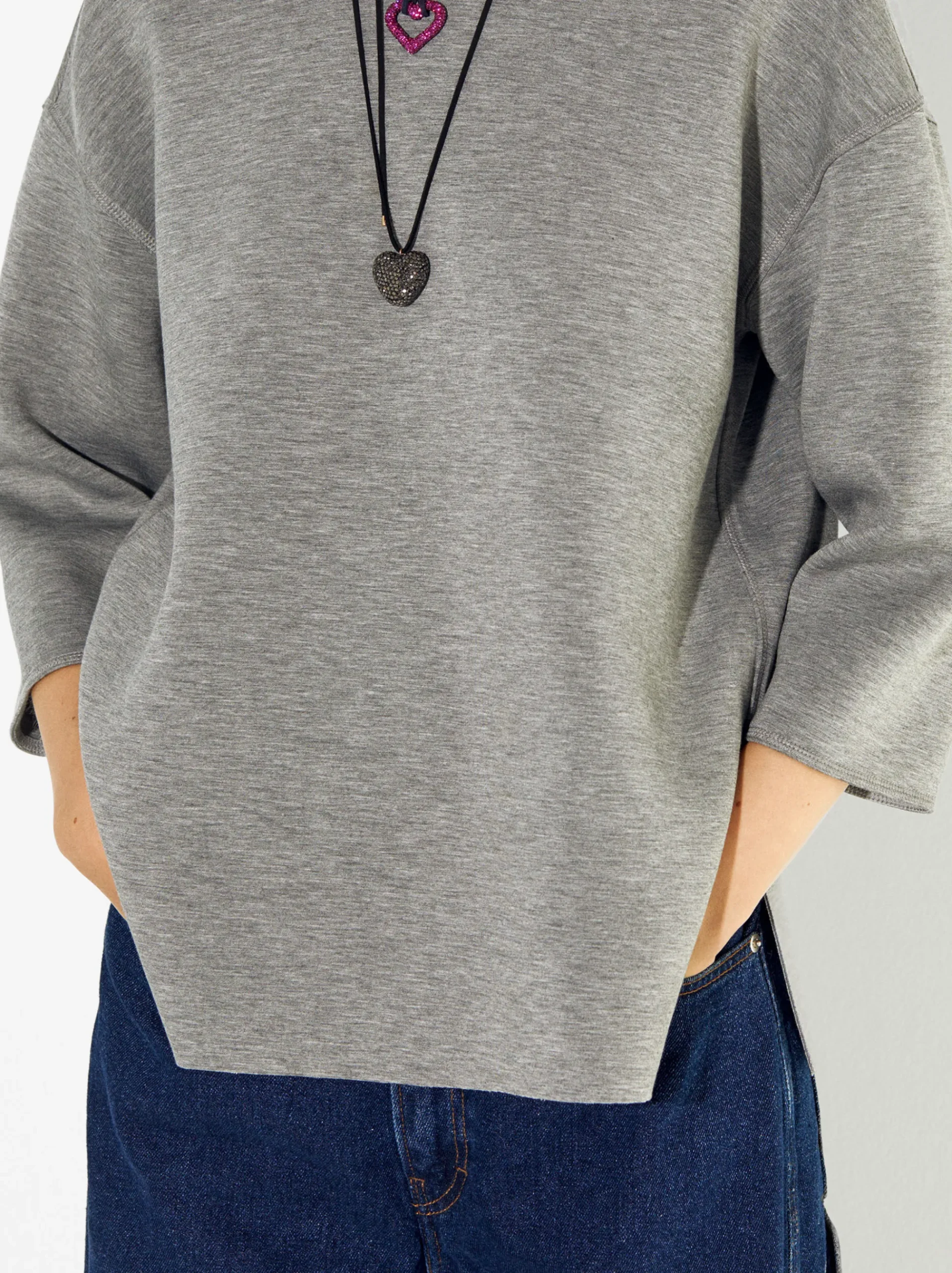 PARFOIS Strick|Pullover Und Jacke>T-Shirt Mit Rundausschnitt Grau