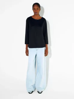 PARFOIS Basics|Strick>T-Shirt Mit Rundausschnitt Schwarz