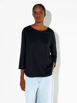 PARFOIS Basics|Strick>T-Shirt Mit Rundausschnitt Schwarz