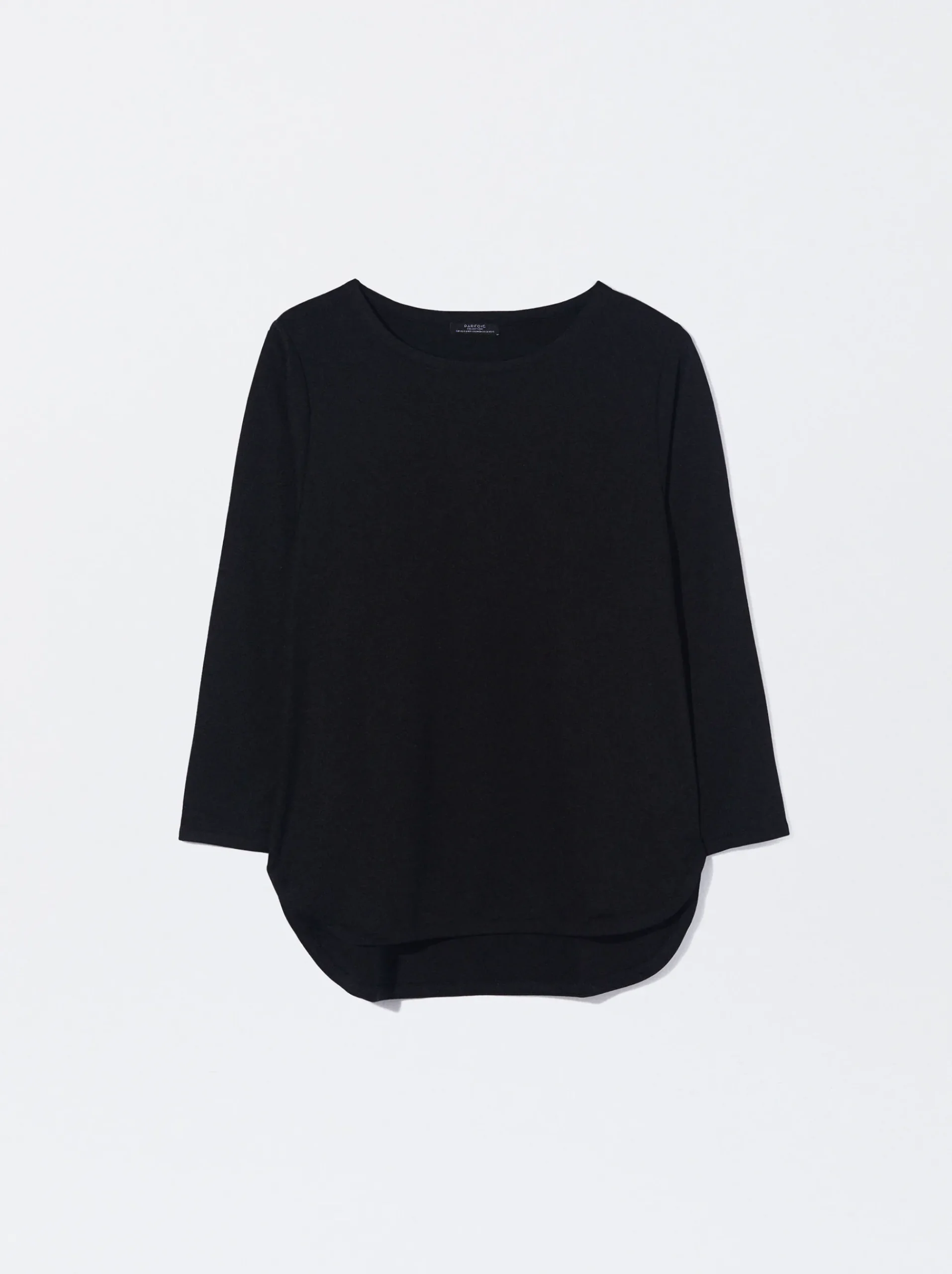 PARFOIS Basics|Strick>T-Shirt Mit Rundausschnitt Schwarz
