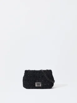 PARFOIS Basics|Umhängetaschen>Tweed-Tasche Mit Kettenriemen Schwarz